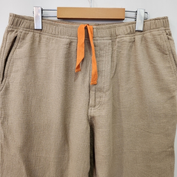 VTG Territory Ahead Pants Men's L Tan 32 Zephyr Cotton Basket-Weave Drawstring - Picture 2 of 15
